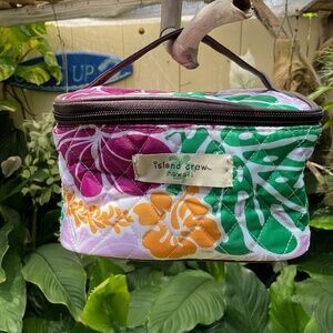 Island Crew Quilted Hawaii Zippered Floral Make-Up Bag NWT